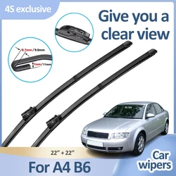For Audi A4 Accessories 4 Avant B6 8E 8H 2001~2005 2003 Automobile Front Wiper Blade Windscreen Winshield Rubber Car Accessories