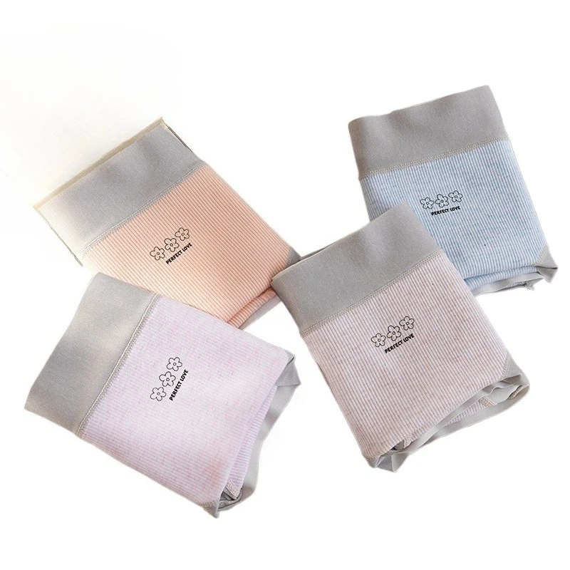 

4 шт. женское нижнее белье со средней талией, цветные хлопковые женские трусики, антибактериальные хлопковые бесшовные удобные трусы с промежностью трусы