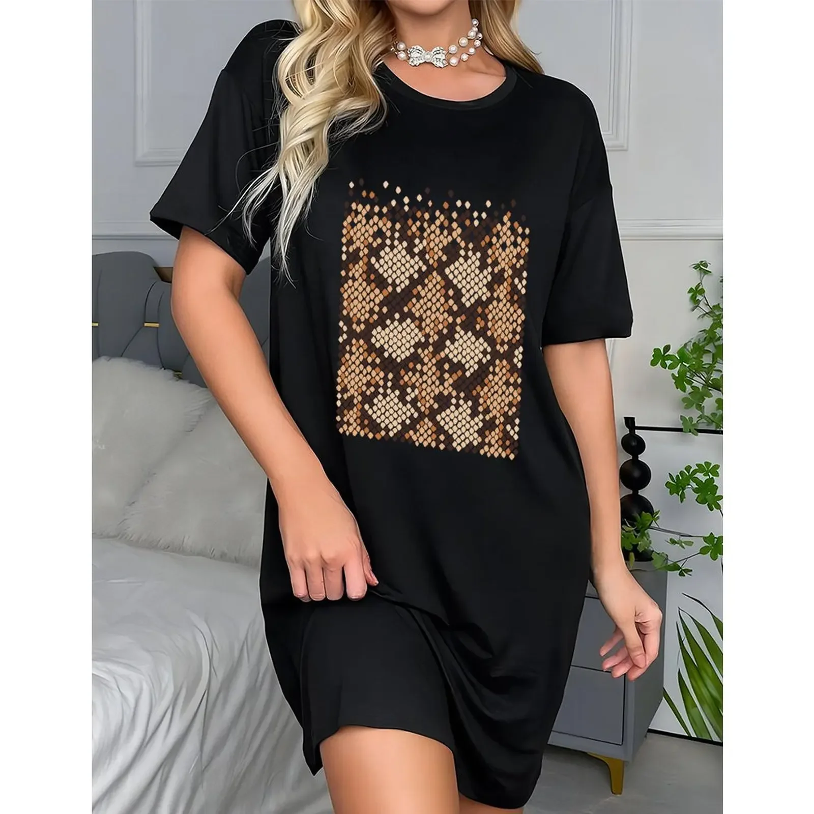 

Y2k Fashion Casual T-shirt 2025 Woman Clothes O-neck Women Summer Short Sleeve T-Shirts Oversized Casual Tops Printed Pattern