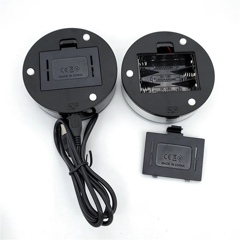 6X LED Light Base With Sensitive Touch Round Colorful Stand Display For 3D Crystal Glass Art Photo Frame Silver Concave-Tvdae