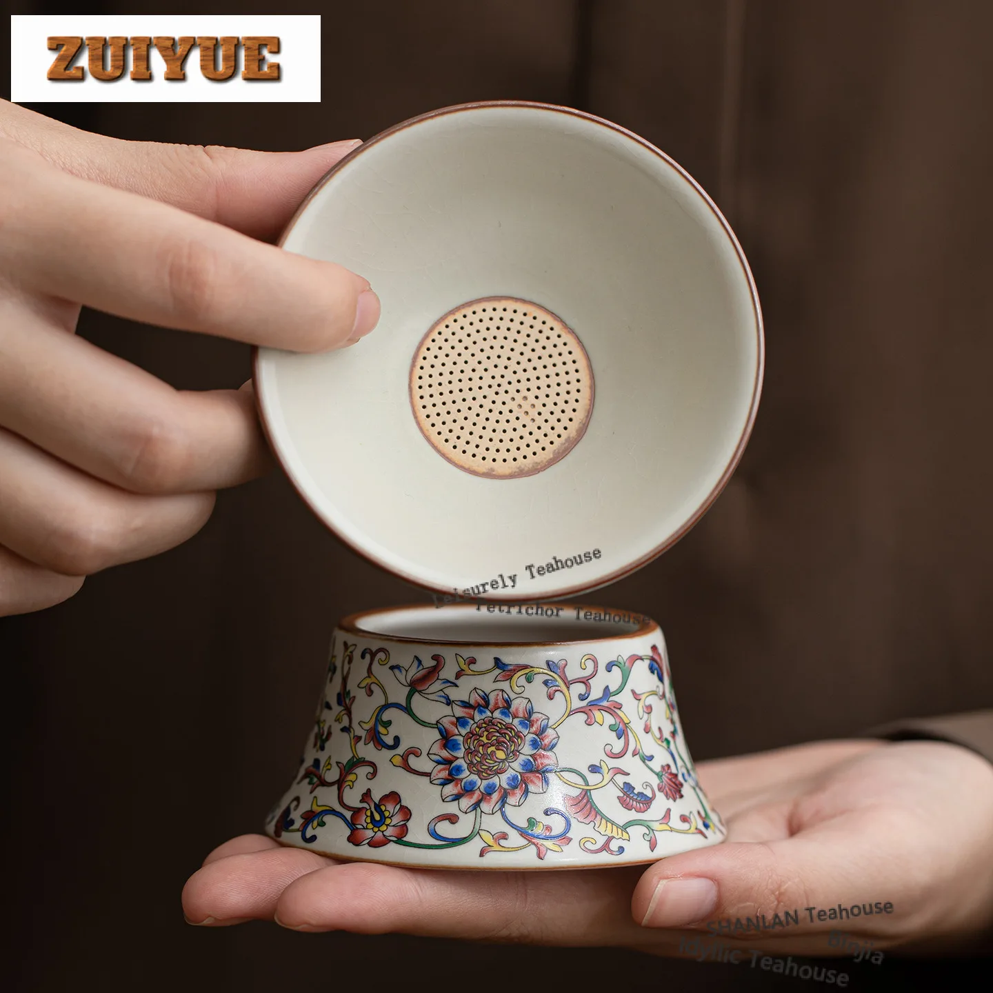 

Чайный фильтр-инфузор Ru Kiln с декором в виде лотоса, антикварный заварочный чайник, диспенсер для чая, фильтр для напитков