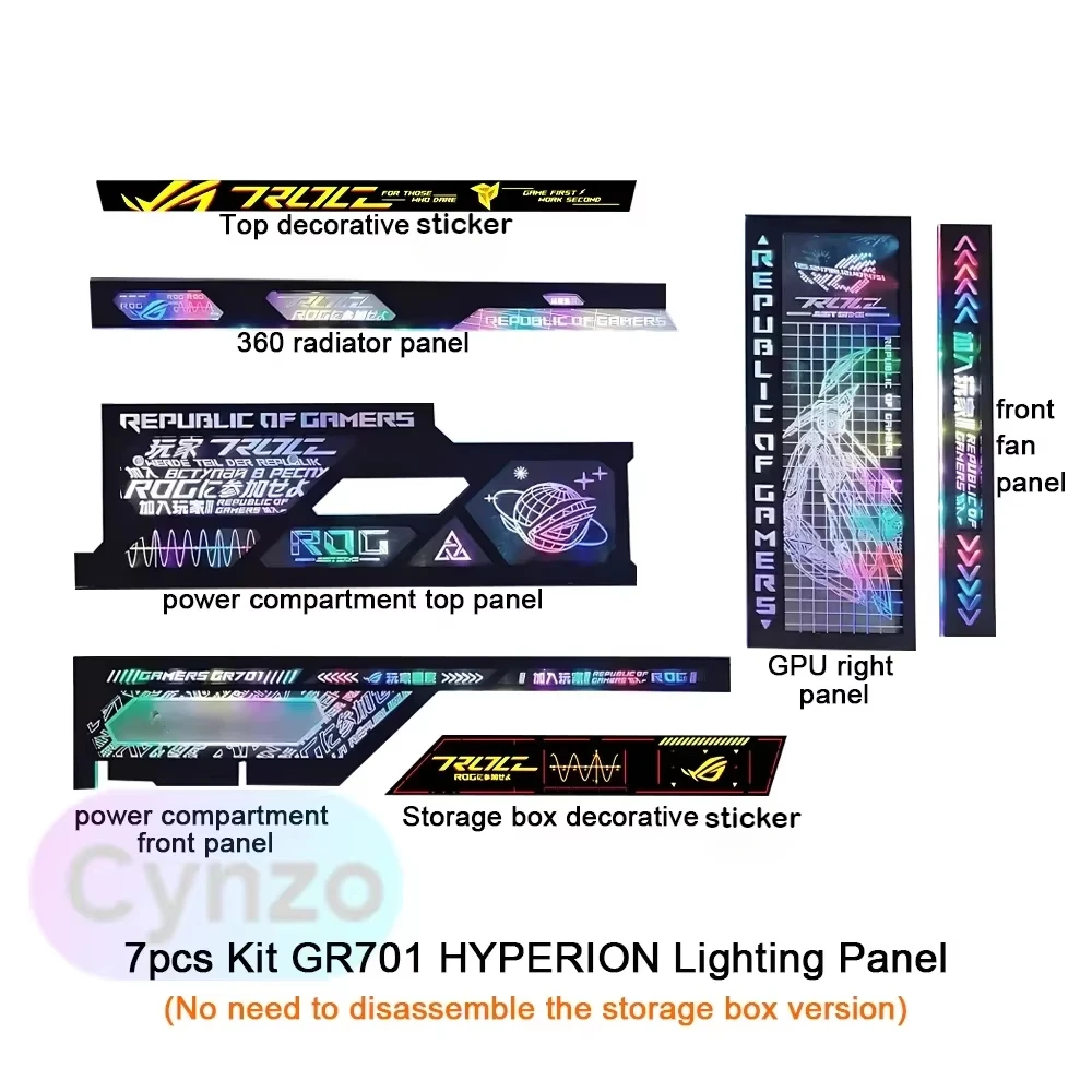 

Световая панель MOD ROG HYPERION для корпуса Asus GR701, 5 В ARGB AURA SYNC, украшение для геймерского шкафа, лайтборд, ремонтная пластина для лазера своими руками