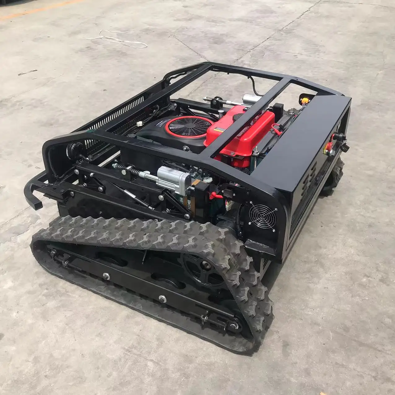 Cortador de grama resistente personalizado com controle remoto sem fio para terreno inclinado, motor de 800mm de largura, saída de fábrica, cortador de grama robótico