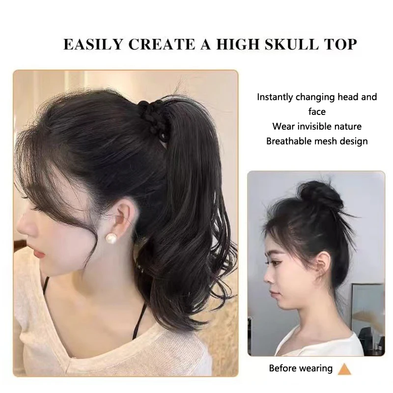 Synthetic Hair Bun Ball Head Invisible Lifelike Curly Hair Wig Hair Bag Grapefruit Peel Lazy To Increase Hair Styling Tools