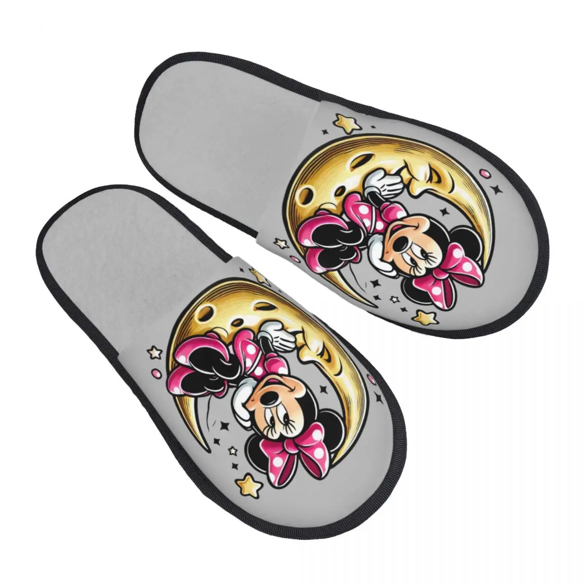 

Женские домашние тапочки с индивидуальным принтом Микки Мауса, аниме-дизайн, уютные, теплые, с эффектом памяти, пушистые, для дома и улицы