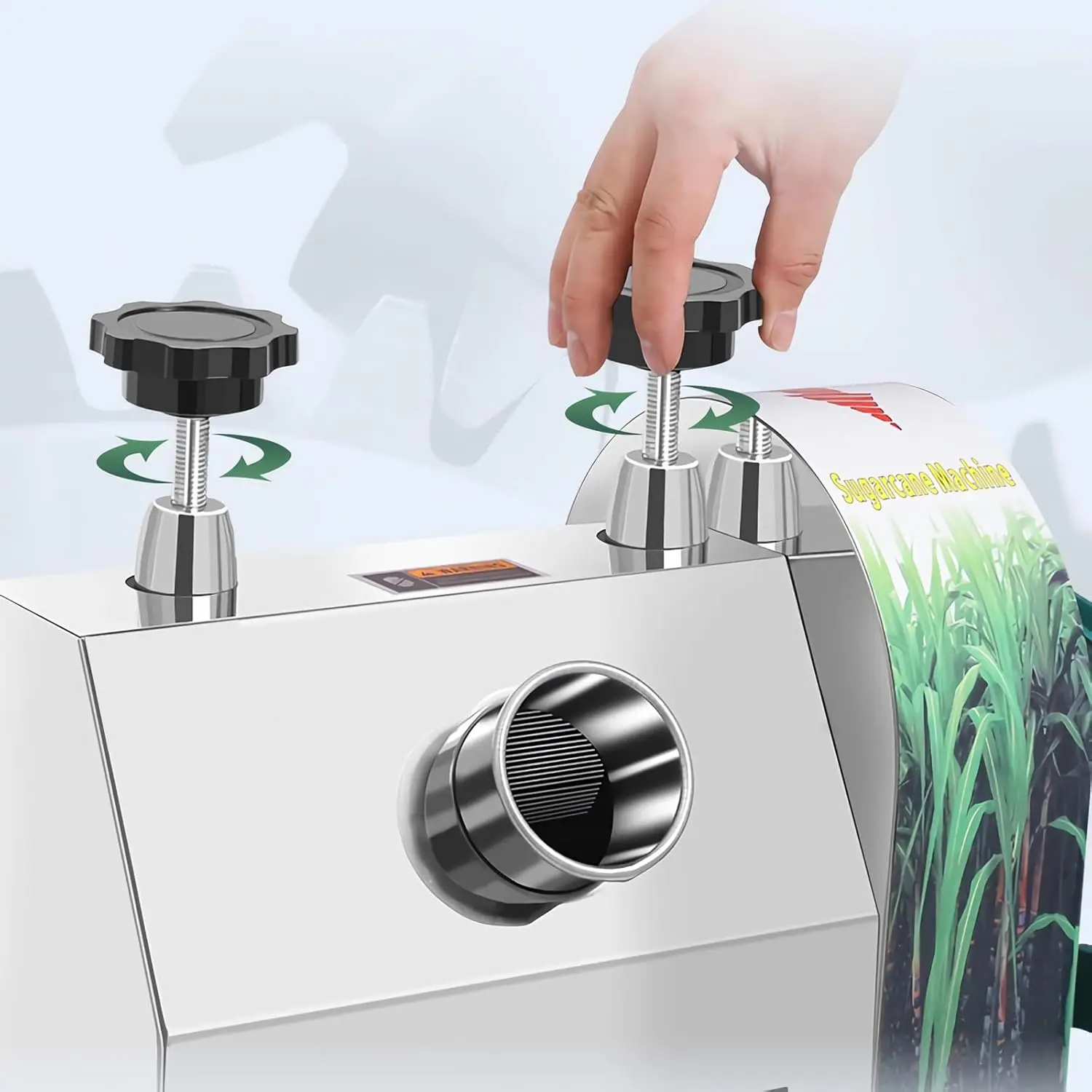 手動サトウキビジューサー商業サトウキビプレス抽出器クラッシャースクイーザーステンレス鋼サトウキビプレス皮むきナイフ付き