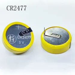 5PCS/LOT CR2477 2477 3V Horizontal lithium battery with welded foot battery coin cell button batteries