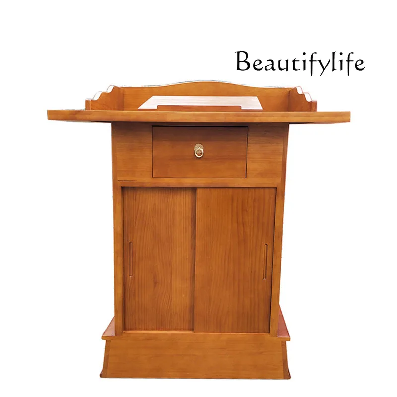 Solid wood new wooden church church business podium light luxury simple high sense