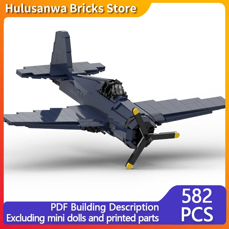 

F6F-3 Hellcat WW2 военные истребители модель MOC строительные кирпичи военное оборудование модульные подарки праздник сборка детский игрушечный костюм