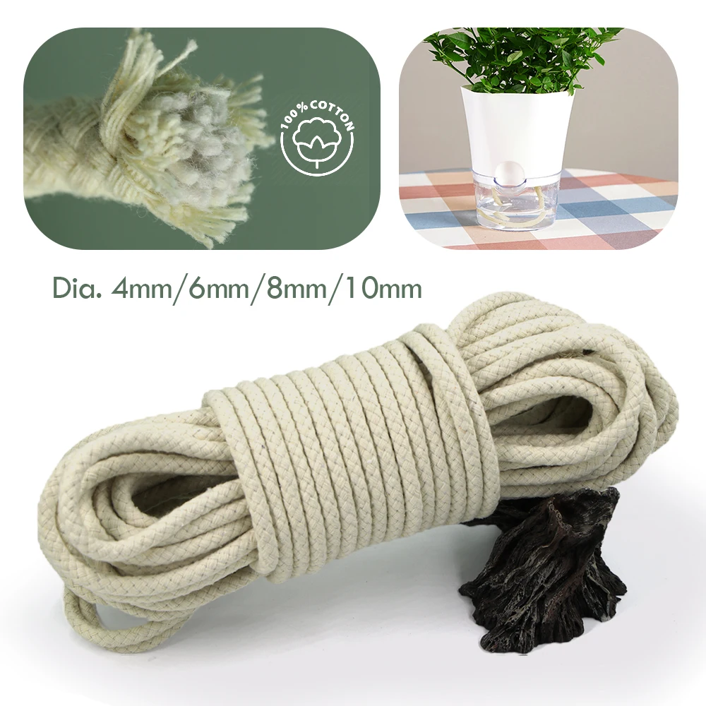 

10-100M Self Watering Wick Cord Rope Automatic Watering Device System Potted Plant Sitter Home Garden Auto Drip Waterer Tools