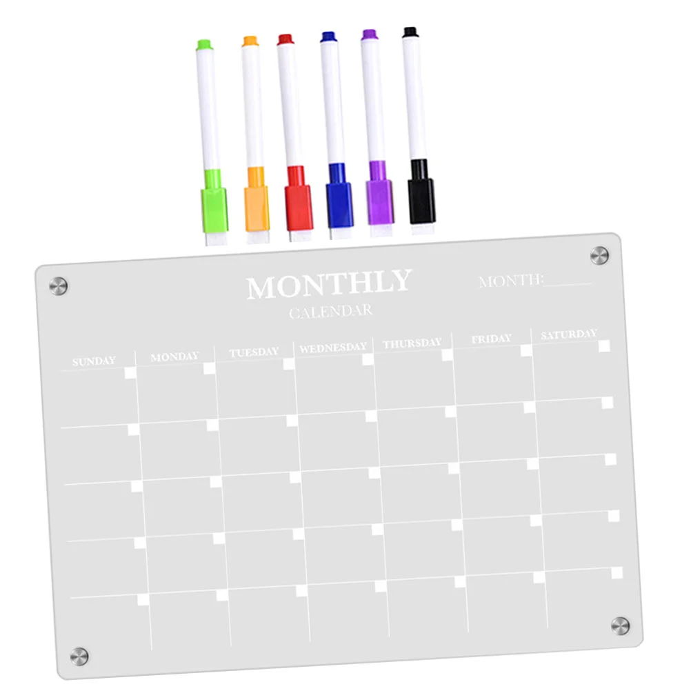 Imagem -06 - Calendários de Mensagens Magnéticas em Branco Acrílico Transparente com Placa Apagável a Seco para Geladeira Semanal de Parede