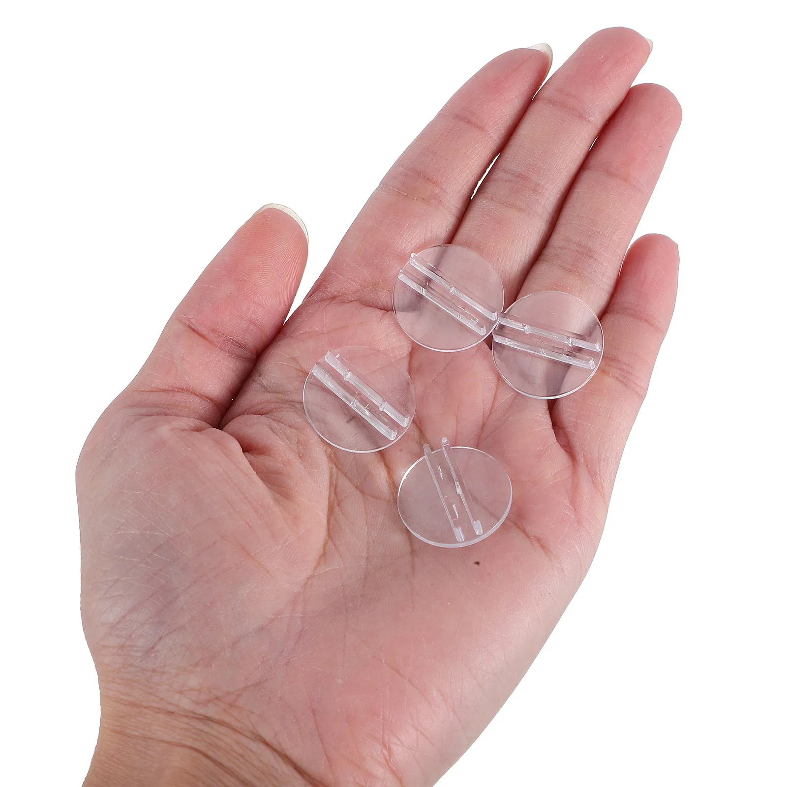 

100Pcs Transparent Card Holder Base for Desk Business Cards Menus - Compact Table Card Holder Stand for Events Restaurants Game