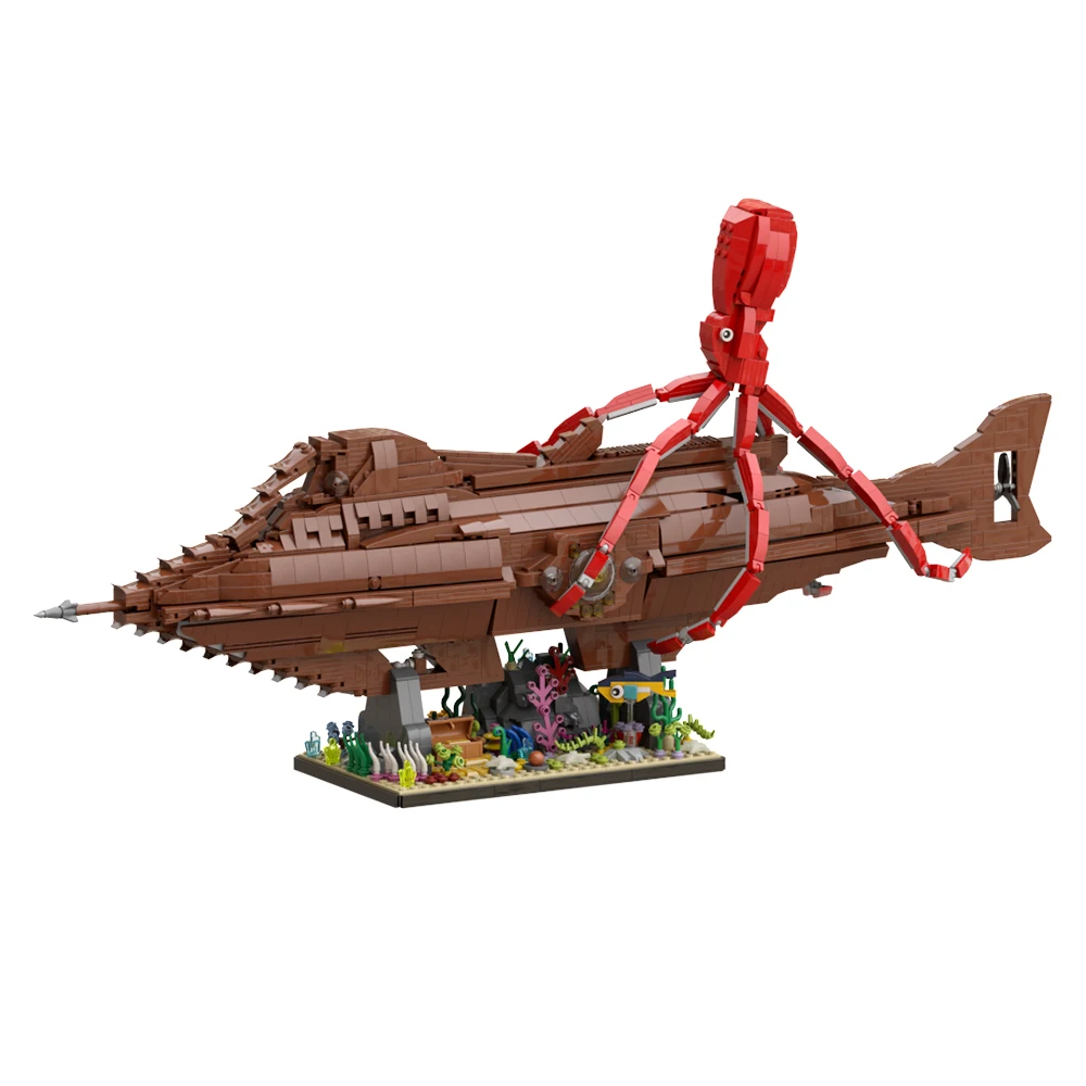 

MOC 20000 Leaguesed Under The Sea Captain NemoTwenty-Nautilus Ship Submarine Building Blocks Set Boat Vessel Bricks Child Toys