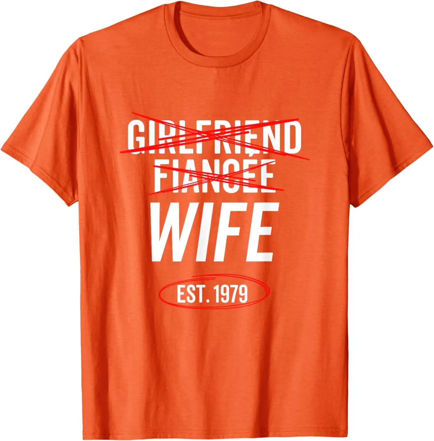 Girlfriend Fiancee Wife Est 1979 Marriage Wedding Couple T-Shirt For Men Clothing Women Tees Y2K Tops Unisex Summer Short Sleeve