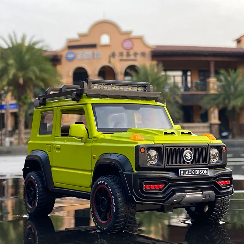 SUZUKI Jimny-Modèle de voiture en alliage pour enfants, jouet en métal moulé sous pression, véhicules tout-terrain, simulation sonore et lumineuse,