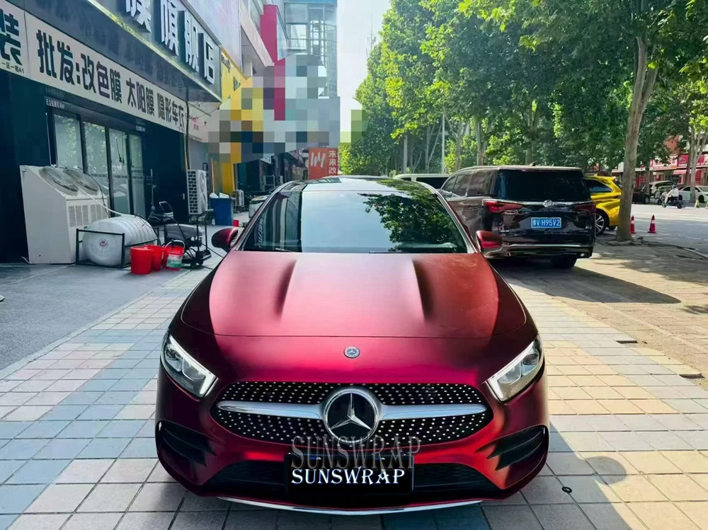 

TPU Romanee Red Electroplated Car Wrap Film Bubble Free Removable Car Paint Protection Film Outdoor Weatherproof Auto Decoration