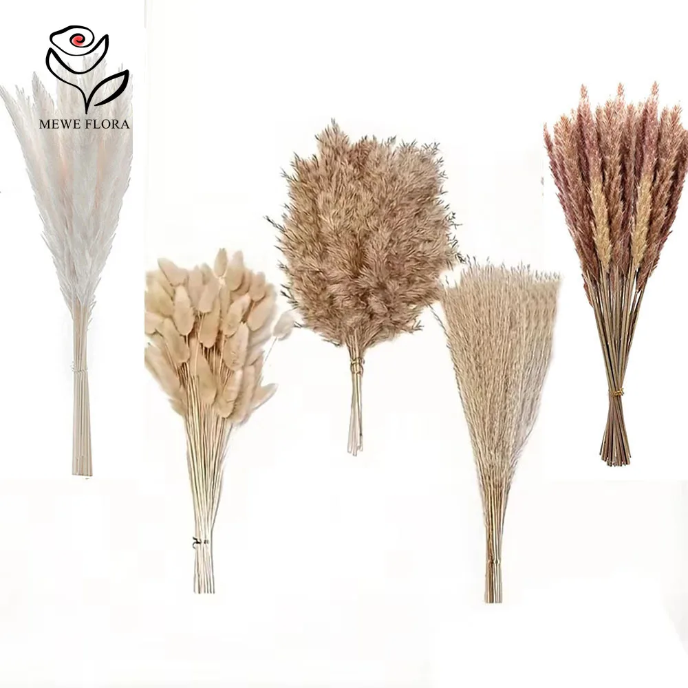 102 قطعة الزهور المجففة رقيق Pampas أرنب ذيول باقة بوهو غرفة المعيشة المنزلي زهرية ديكور زهرة اصطناعية تحف الزفاف #4