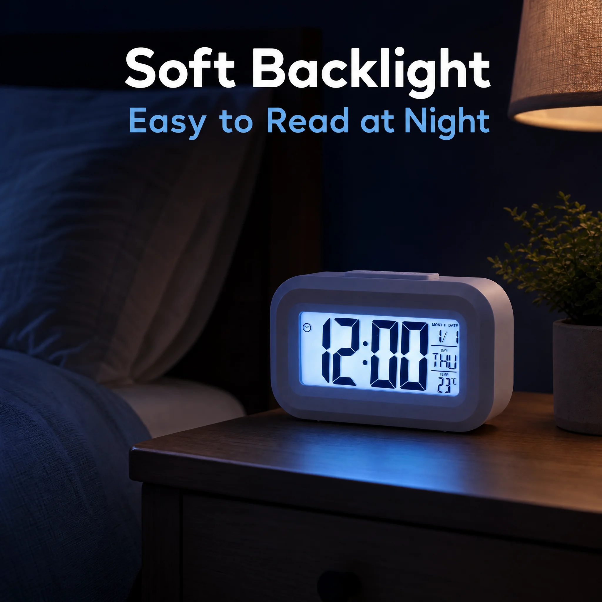 Mini Clock LED Digital Alarm Clock Backlight Snooze Data Time Calendar Desktop Multifunction Electronic Backlight Table Clock