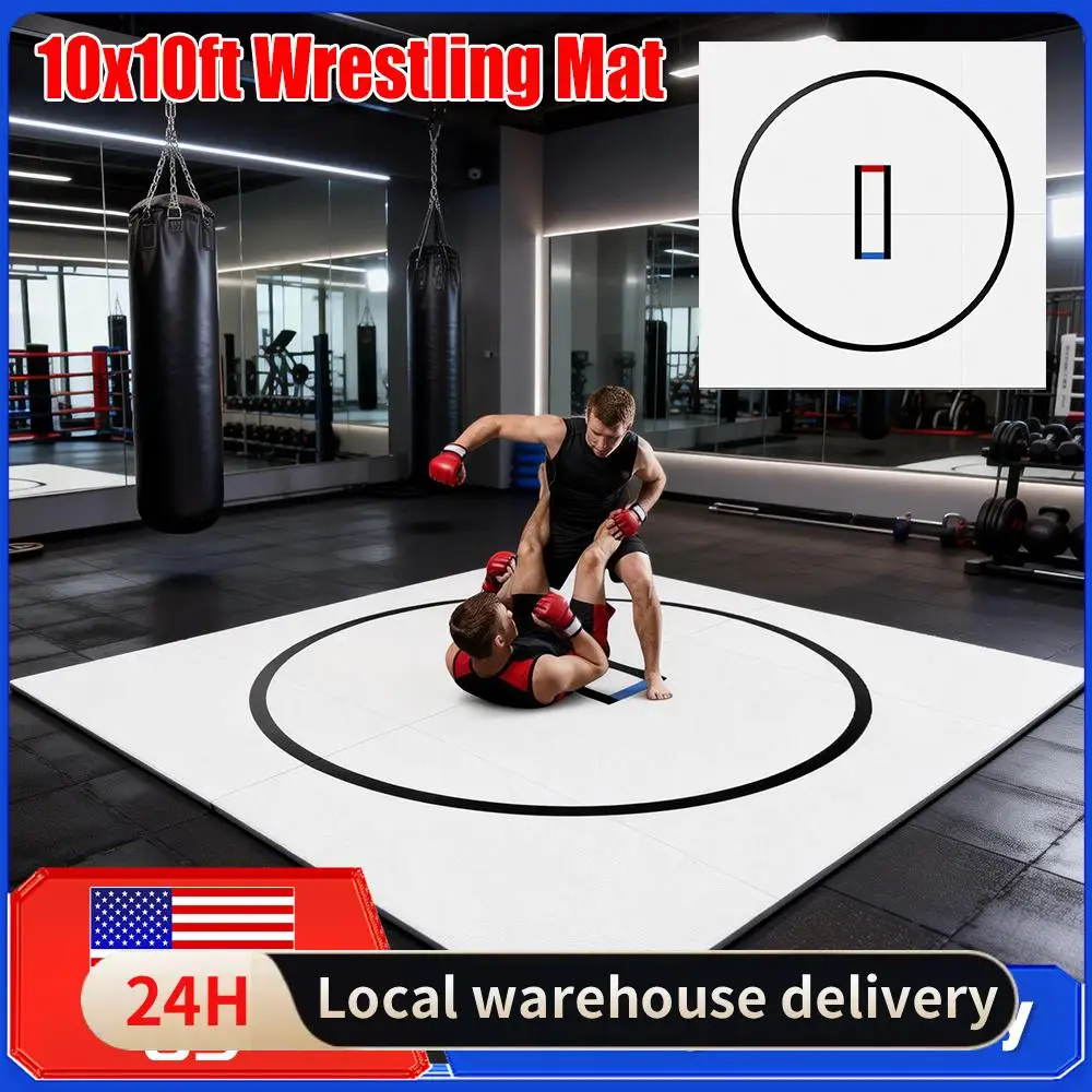 

10x10ft Portable Wrestling Mat MMA BJJ Judo Gymnastics Training Mat for Grappling Martial Art Boxing Taekwondo Home Gym Training