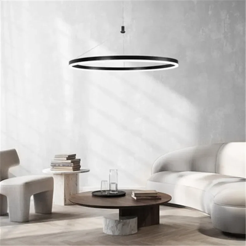 

Circular single ring chandelier Restaurant Living chandelier Modern simple LED Light Room Reading Room Hotel Hall Ring Lighting