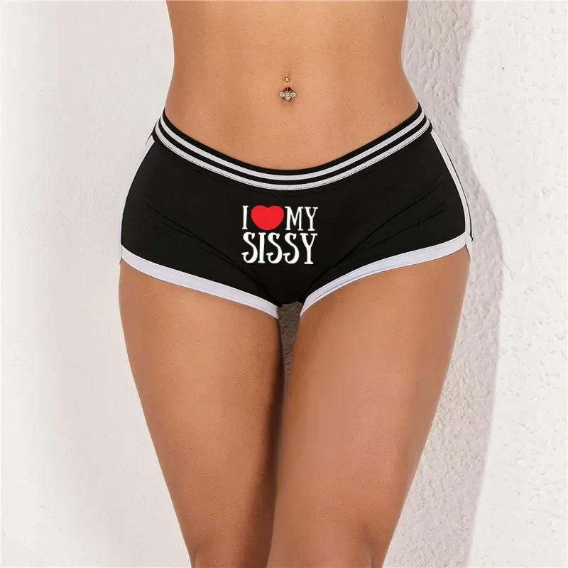 I Love MY SISSY Underwear for Women Funny Female Boxer Shorts Cotton Boyshorts Cute Girl Panties Breathable Womens Intimates