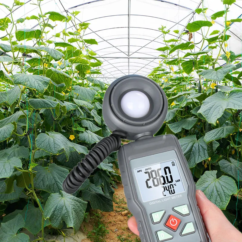 ALIYIQI Medidor de luz Medidor de iluminancia digital Probador Lux portátil LCD 0- 199999   Fotómetro Luxmetro de bolsillo Lux/Fc para cultivo de plantas