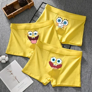 Bob Esponja Homens Cuecas Algodão Engraçado Cartoon Anime Boys Cute U Pouch Bulge Underwear Sexy Shorts Respirável Boxer Pants L-5XL 10 principais vendas bob esponja pants - №3