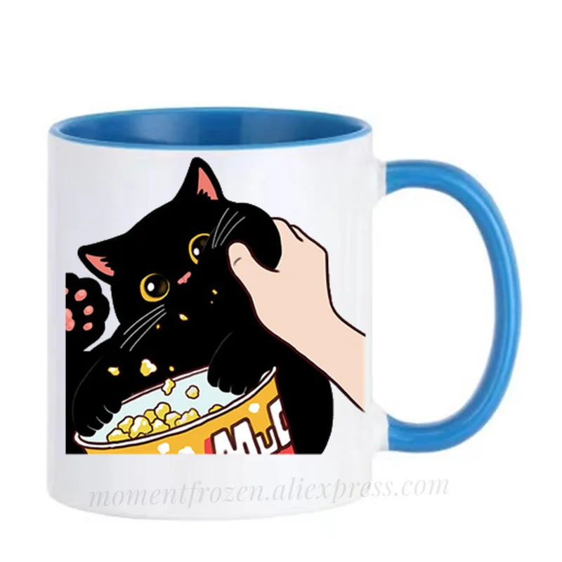 

Cute Cat Mugs Kitty Cups for Girlfriend Gifts Drinkware Kawaii Kitten Mugen Dad Mom Coffeeware Wife Husband Couples Tableware