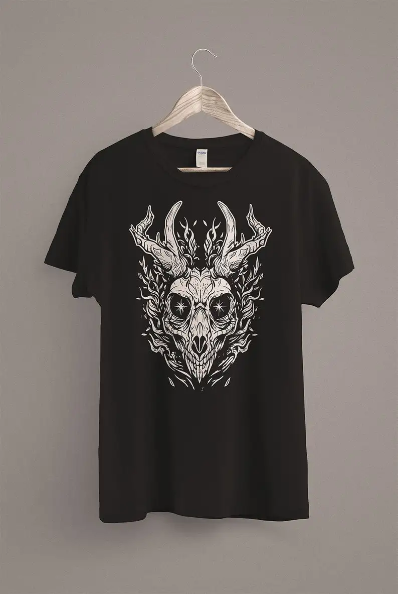 Wendigo Cryptid TShirt  Cryptozoology Shirt  Horror Goth Aesthetic  Witchy Occult  Skull Tee  Alternative Fashion