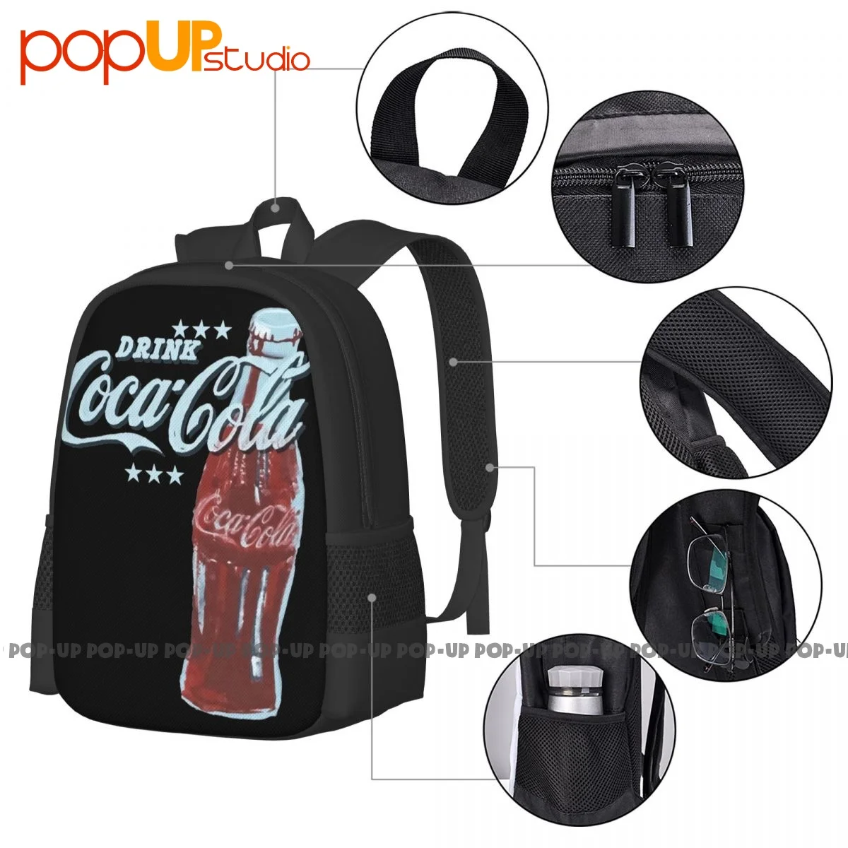 Coke Cola Classic Bottle Logo Signs Soda Backpack Large Capacity Fashion Portable Sports Bag School Sport Bag