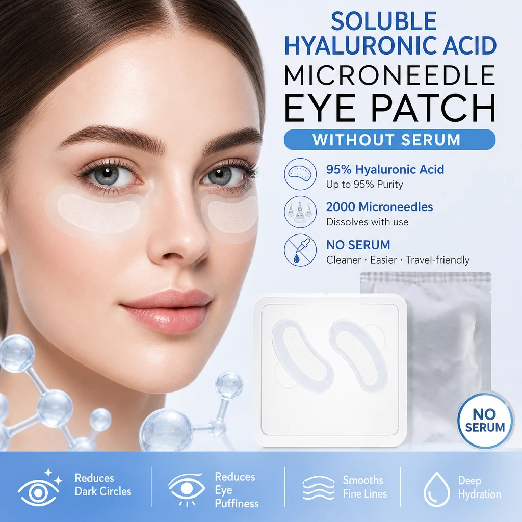 Hyaluronic Acid Microneedle Eye Patches Moisturizing, Suitable for All Skin,Under Eye Gel Mask Korean Skin Care,Anti Dark Circle