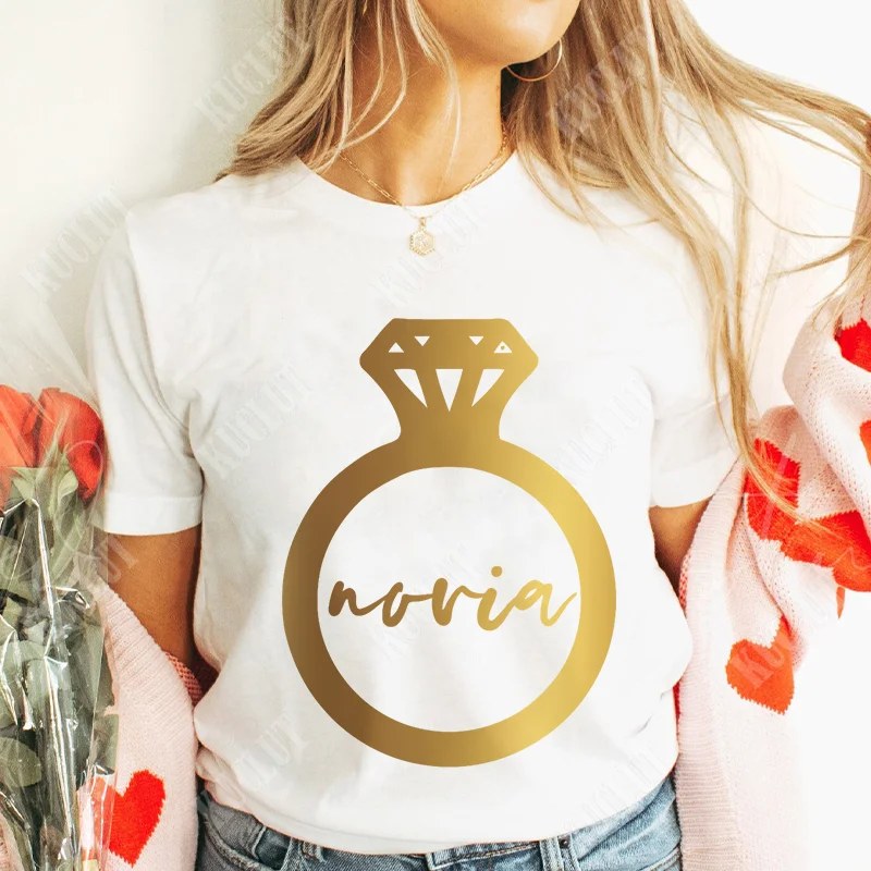 Spanish Girls Bachelorette Hen Party T-shirts Team Bride Blouses Single Farewell Tees Woman Wedding Party Short Sleeve Tops