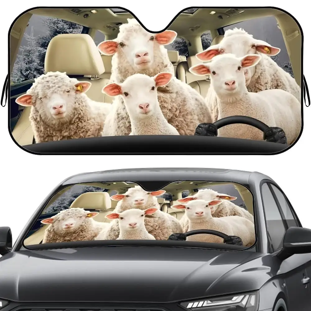 

Driving Sheep Sun Visor Reusable Aluminum Foil UV Protector Heat Five-Layer Insulation Windshield Sunshades
