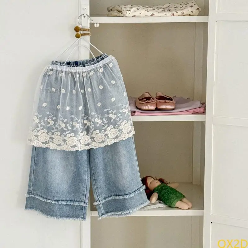

Children's Soft and Stylish Lace Half Skirt Girls Half Length Overlay Dress for Casual Outings and Gatherings