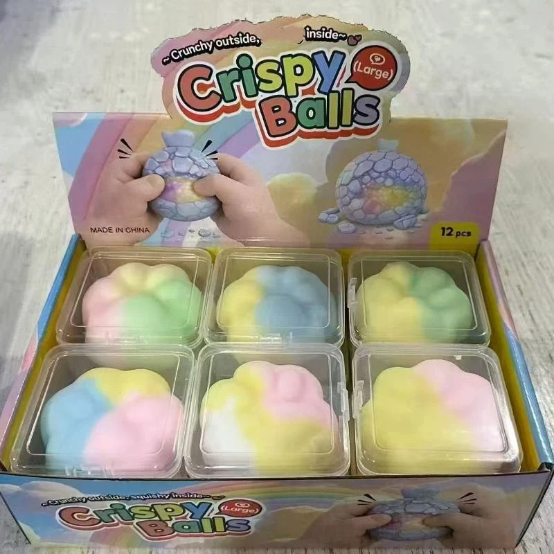 Colorful Crispy Stress Balls Pinch Toy Stress Relief Squeeze Wax Coating Balls For Home Office Relax Squeeze Party Gifts 1Pcs