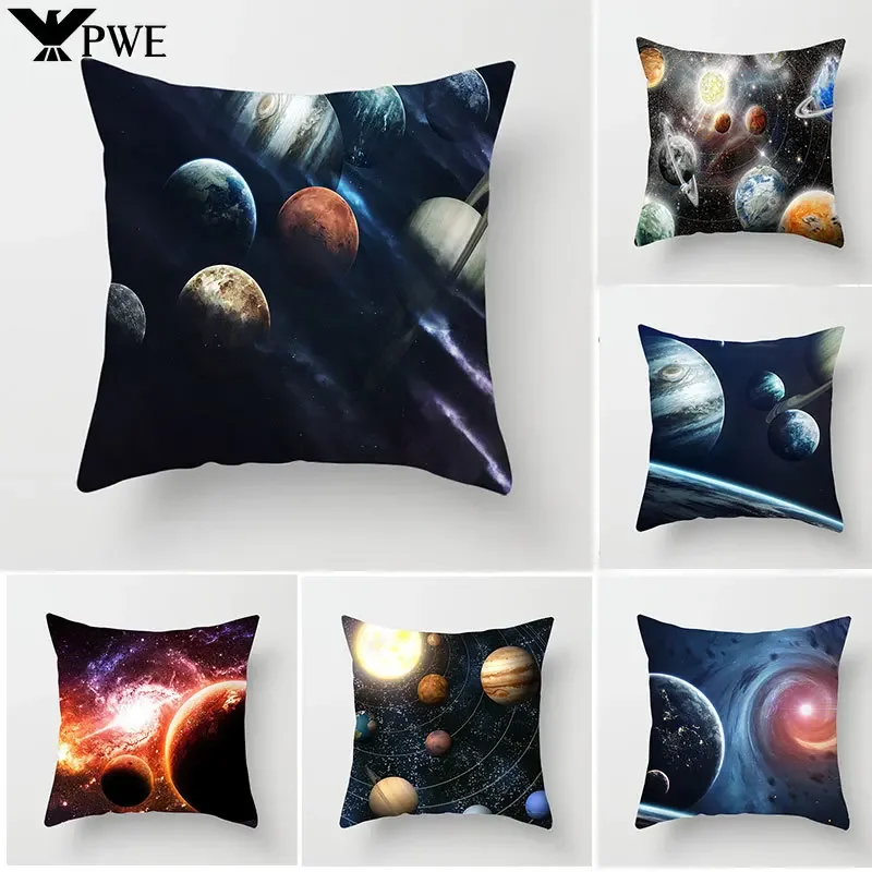 45x45cm Mysterious Universe Vast Outer Space Beautiful Planets Fantasy Galaxy Dream Cushion Cover Sofa Throw Pillow Case