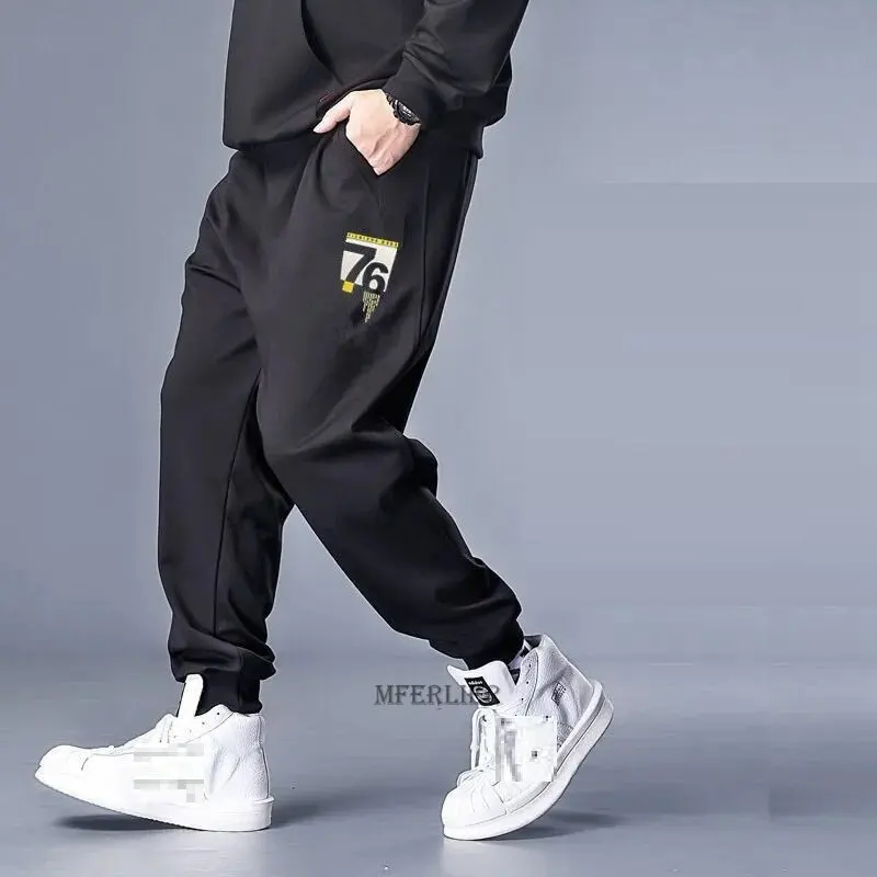 

summer men ice sweatpants sports casual pants thin plus size 8XL 10XL fat loose pants elasticity