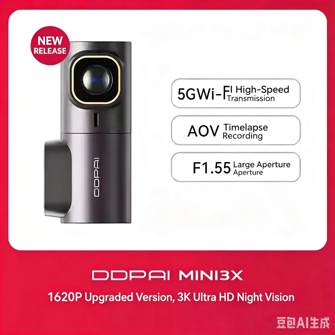 ddpai-mini3x-dash-cam-3k-5ghz-wifi-con-adas-telecamera-dvr-per-auto-visione-notturna-20-registratore-dashcam-monitoraggio-parcheggio-24h