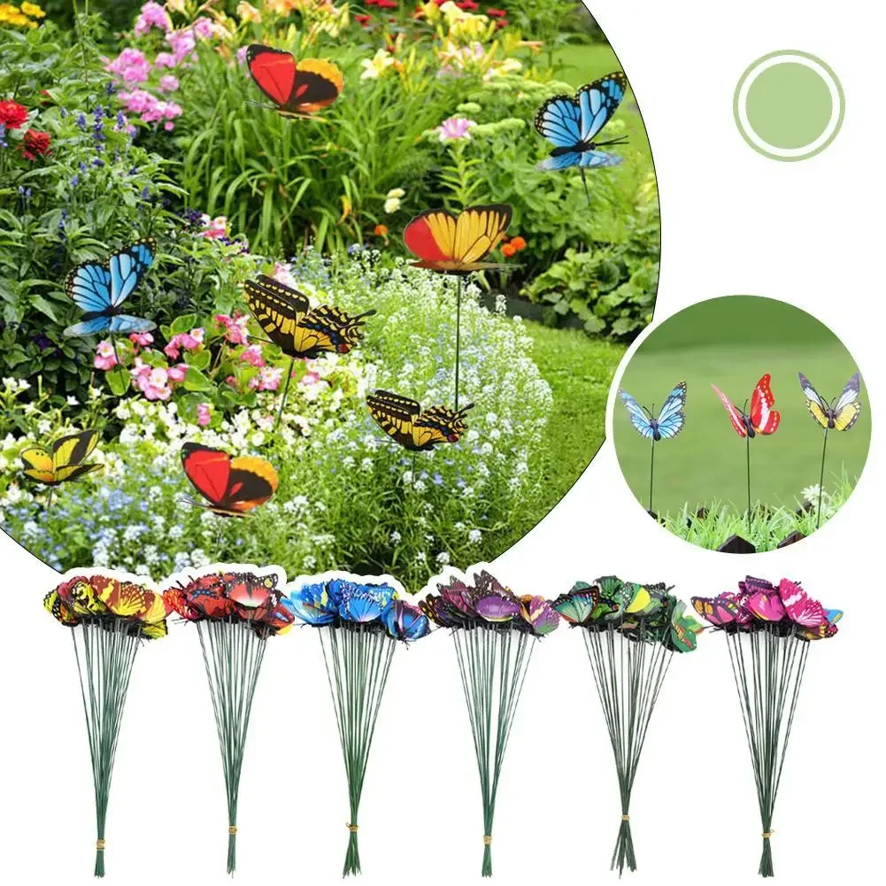 3D Simulation Butterflies Garden Yard Planter Colorful  Stakes Decoracion Outdoor Decor Flower Pots Decor