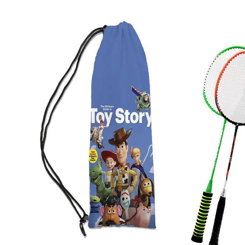 Disney Toy Story Woody Buzz Lightyear Alien Anime periferiche Print Badminton racchetta cintura protettiva borsa zaino portatile regalo