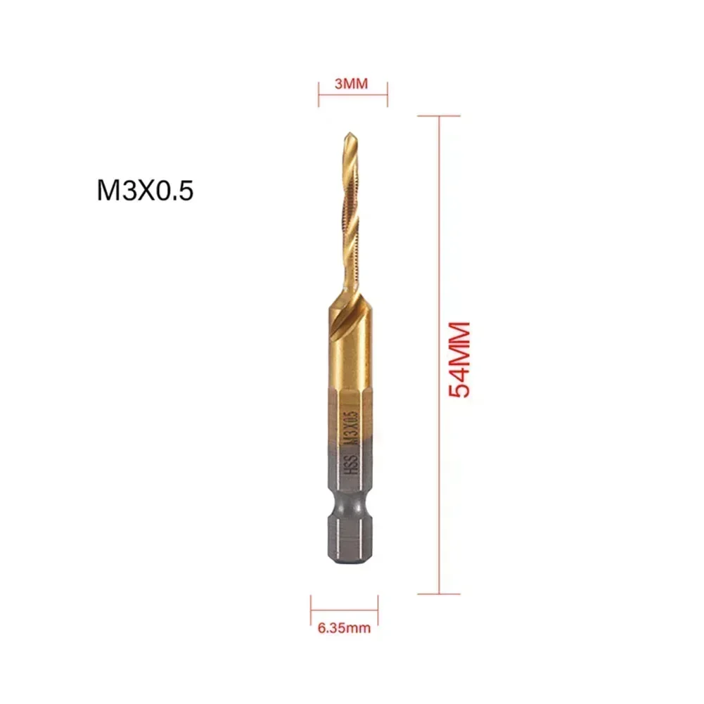 

Plated Thread Tap Hex Shank Metric Tap Gold HSS 4341 Hole Tapping Chamfering In Titanium Practical Durable Magnesium Alloy