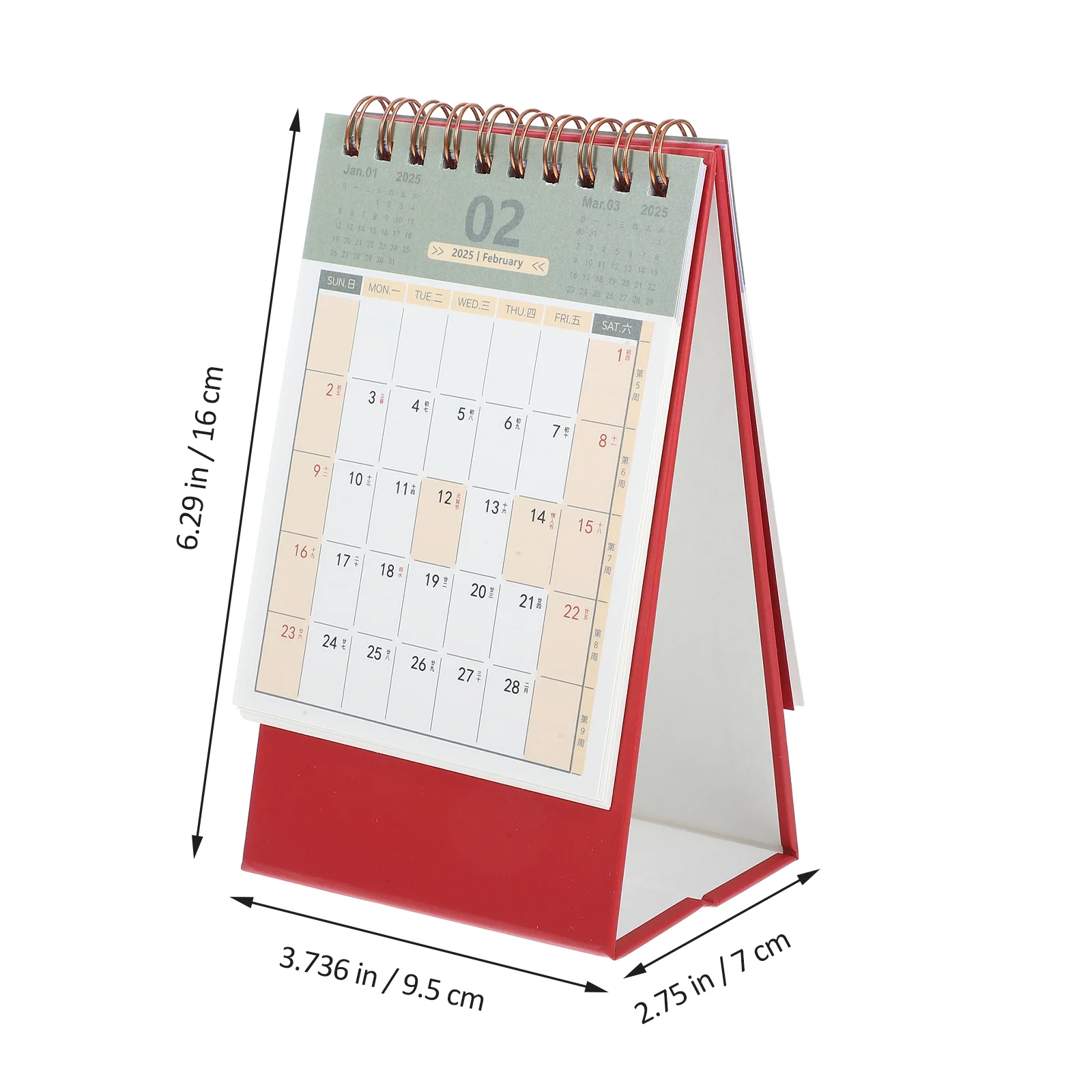 Calendário Decorativo Permanente para Mesa, Decoração para Uso Diário, Home Supplies, Acessório de Escritório Rosa, 1600X950X700cm, 2025