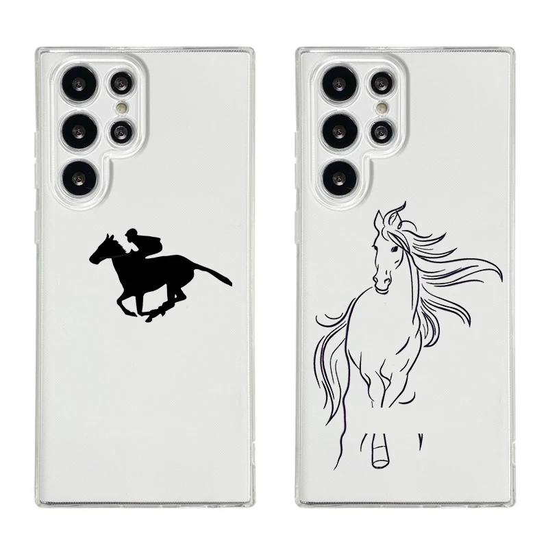 Horse Art Phone Case For Samsung Galaxy S26 S25 S24 S23 S22 Ultra S20 S21 FE 5G Plus Soft Clear Cover