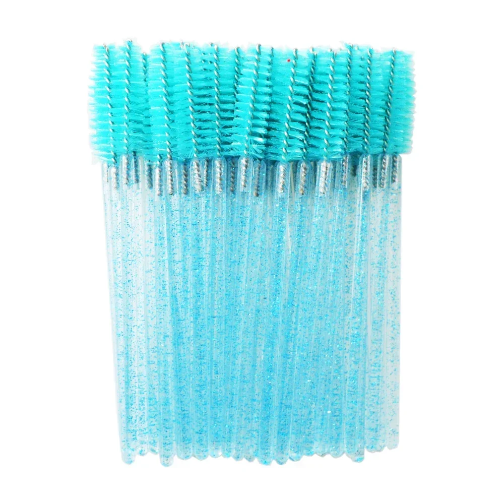 Pinceles de maquillaje para pestañas, 50 Uds., aplicador de rímel desechable individual, peine, varita, herramientas de pinceles de maquillaje para pestañas, 6 colores