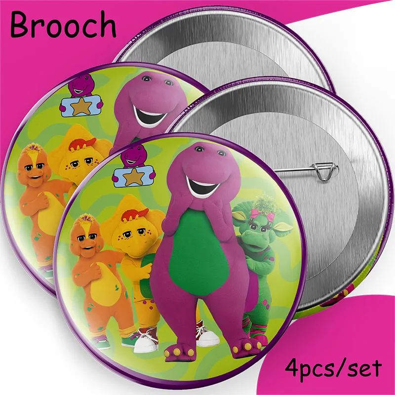 Barney Thema Geburtstags feier Dekorationen Kuchen Topper Geburtstag Tasse Serviette Platte Stroh wirbelt Aufkleber Kidsparty liefert Dekor – Detail 5