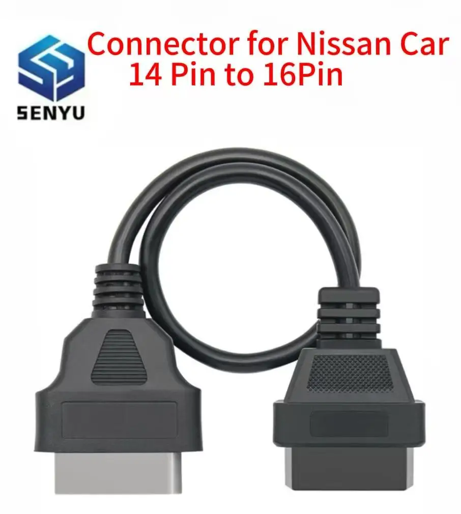 Obd2 تمديد كابل لنيسان 14 دبوس obd إلى obd2 16pin موصل السيارة محول 14Pin ذكر إلى أنثى أداة ماسح ضوئي السيارات التشخيصية