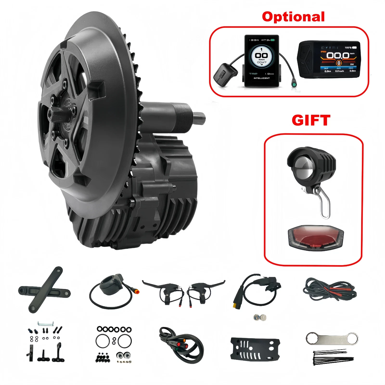 

TONGSHENG TSDZ16 48V 1000W Electric Bicycle Ebike Mid Drive Motor Conversion Kits with Color LCD Display for BB 68-73mm