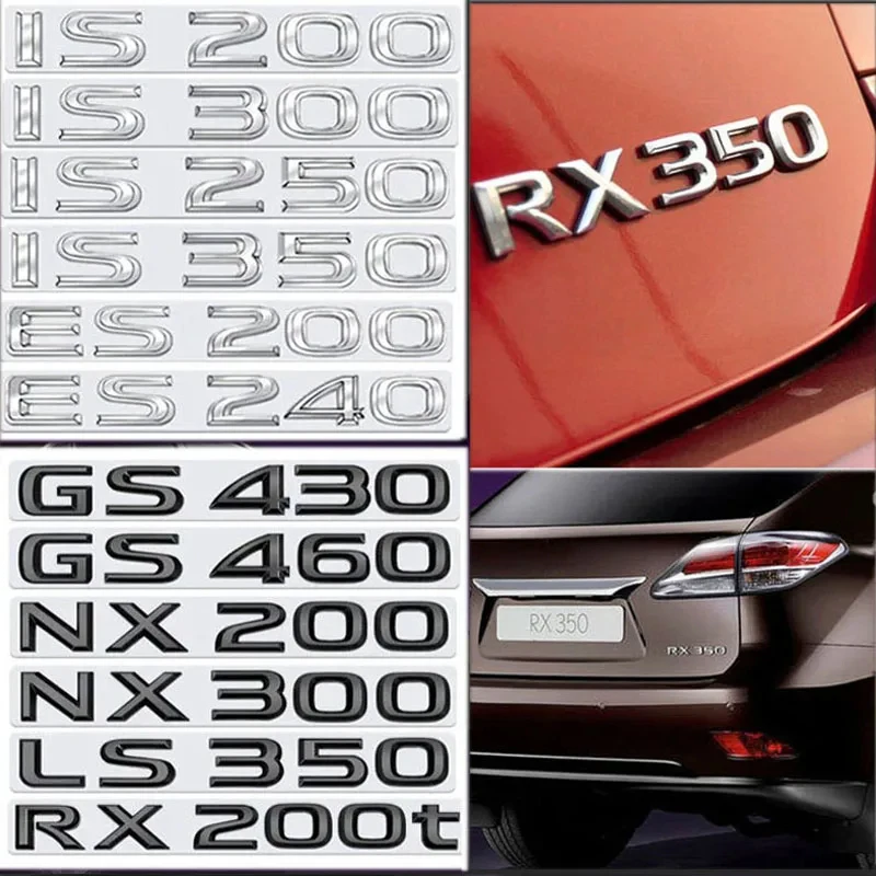 Car Body Badge Decal Rear Trunk Emblem Sticker for Lexus IS200 IS300 IS250 IS350 ES200 ES240 ES250 ES260 ES300 ES350 RX300 RX350