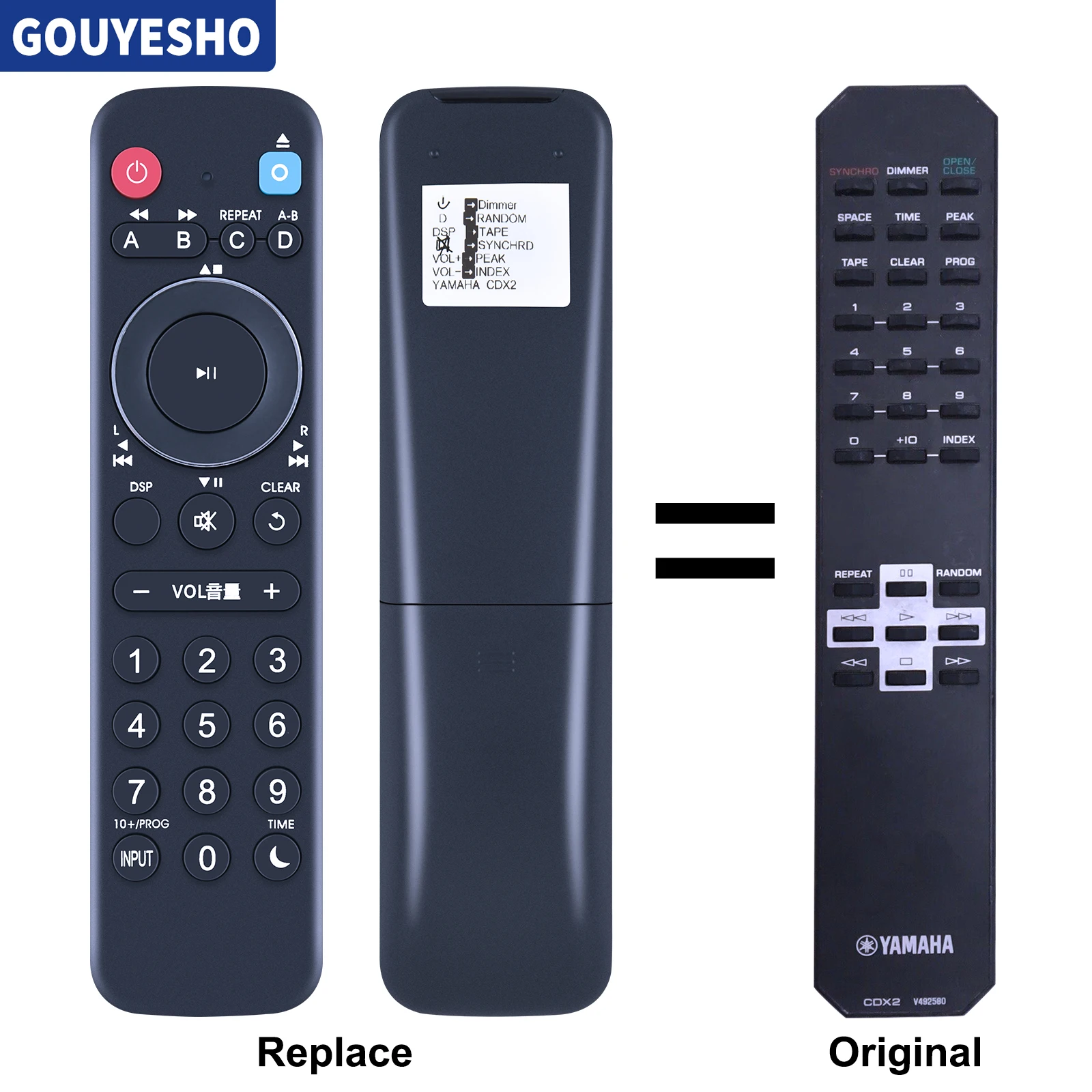 New Remote Control CDX2 V492580 for Yamaha Audio / Video Players CDX596 CDX469 CDX396