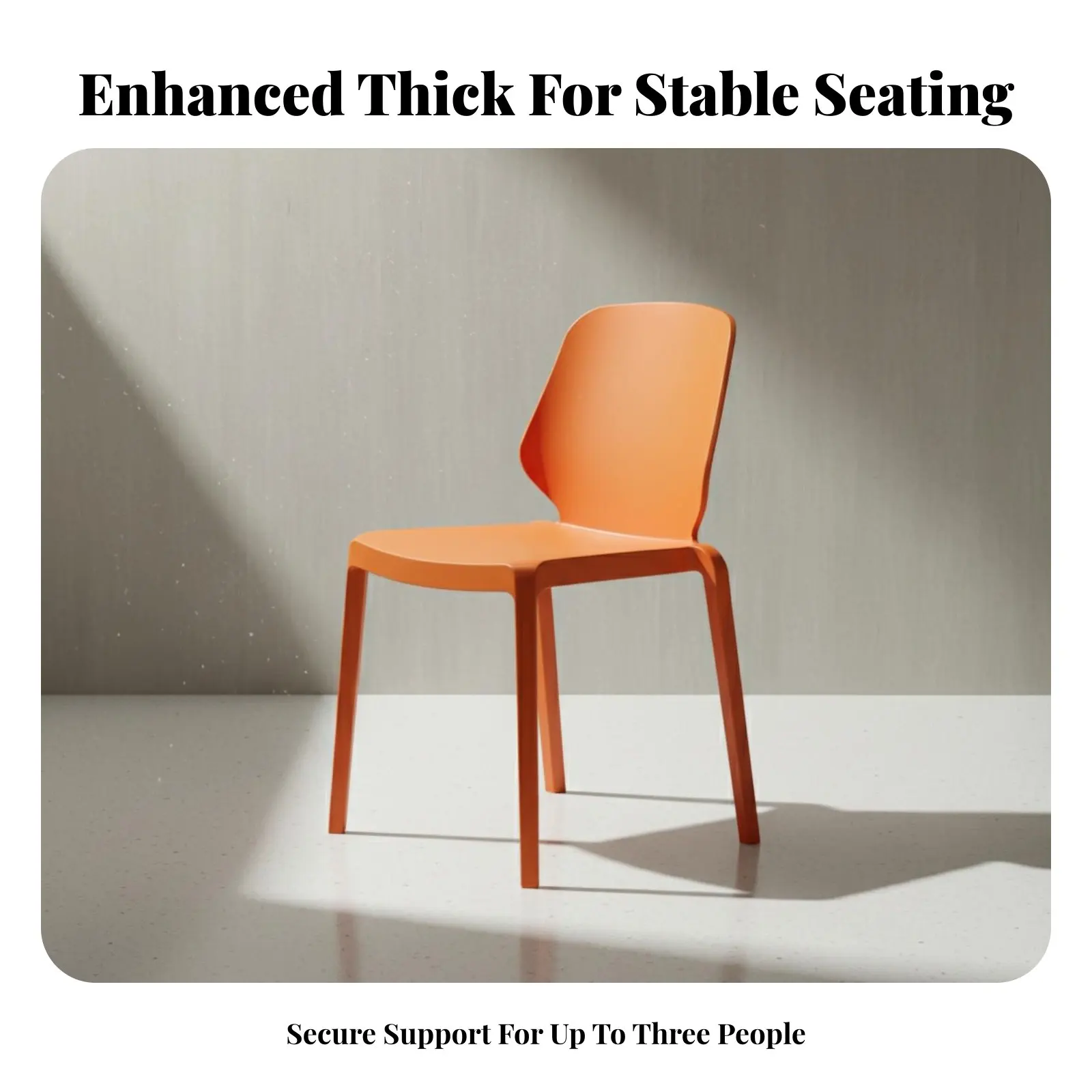 Armless Stackable Chair Thickened Design Stackable Monobloc Chair Ergonomic Backrest sturdyDuty for Families, Restaurant